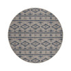Courtyard Gray and Navy 6'7" x 6'7" Round Outdoor Area Rug