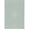 Courtyard Aqua and Cream 2'7" x 8'2" Runner Outdoor Area Rug