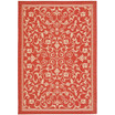 Courtyard Red and Natural 6'7" x 6'7" Square Outdoor Area Rug