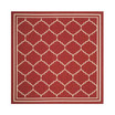 Courtyard Red and Beige 6'7" x 6'7" Sisal Weave Square Outdoor Area Rug