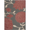 Courtyard Anthracite and Red 5'3" x 7'7" Sisal Weave Outdoor Area Rug