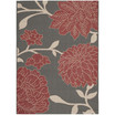 Courtyard Anthracite and Red 5'3" x 7'7" Sisal Weave Outdoor Area Rug