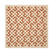 Courtyard Terracotta and Bone 6'7" x 6'7" Square Outdoor Area Rug