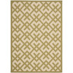 Courtyard Beige and Green 4' x 5'7" Sisal Weave Outdoor Area Rug