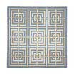 Courtyard Blue and Bone 6'7" x 6'7" Square Outdoor Area Rug