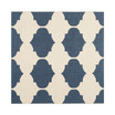 Courtyard Beige and Navy 5'3" x 5'3" Square Outdoor Area Rug