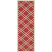Courtyard Red and Bone 2'3" x 6'7" Sisal Weave Runner Outdoor Area Rug
