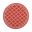 Courtyard Red and Bone 7'10" x 7'10" Round Outdoor Area Rug