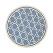 Courtyard Blue and Beige 6'7" x 6'7" Sisal Weave Round Outdoor Area Rug