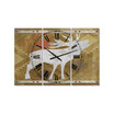 Patterned Howling White Moose Oversized Traditional 3 Panels Wall Clock - 38" x 38" x 1"