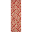 Courtyard Red and Creme 2'3" x 6'7" Runner Outdoor Area Rug