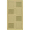Courtyard Natural and Olive 6'7" x 6'7" Sisal Weave Square Outdoor Area Rug