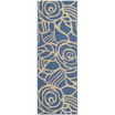 Courtyard Blue and Beige 2'4" x 12' Runner Outdoor Area Rug