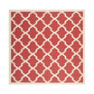 Courtyard Red and Bone 4' x 4' Sisal Weave Square Outdoor Area Rug