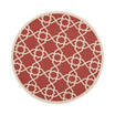 Courtyard Red and Beige 6'7" x 6'7" Round Outdoor Area Rug