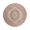 Courtyard Light Beige and Terracotta 6'7" x 6'7" Sisal Weave Round Outdoor Area Rug