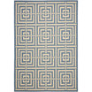 Courtyard Blue and Bone 6'7" x 9'6" Outdoor Area Rug