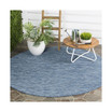 Courtyard Navy 6'7" x 6'7" Round Outdoor Area Rug