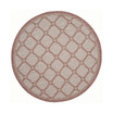 Courtyard Red and Beige 6'7" x 6'7" Sisal Weave Round Outdoor Area Rug
