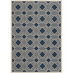 Courtyard Navy and Beige 5'3" x 7'7" Outdoor Area Rug