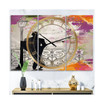 Waiting in Paris Oversized Traditional 3 Panels Wall Clock - 38" x 38" x 1"