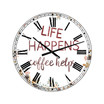 Life Happens Coffee Helps Oversized Cottage Wall Clock - 36" x 28" x 1"