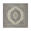 Courtyard Light Gray and Black 6'7" x 6'7" Sisal Weave Square Outdoor Area Rug