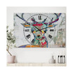 Colorful Deer I Large Cottage 3 Panels Wall Clock - 23" x 23" x 1"