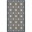 Courtyard Beige and Navy 2'7" x 5' Outdoor Area Rug