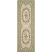 Courtyard Cream and Green 2'3" x 10' Sisal Weave Runner Outdoor Area Rug