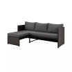 74" Menton Steel Polyester Upholstered 2-Seater and Lounge Chair with Coffee Table
