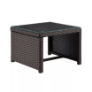 74" Menton Steel Polyester Upholstered 2-Seater and Lounge Chair with Coffee Table
