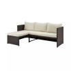 74" Menton Steel Polyester Upholstered 2-Seater and Lounge Chair with Coffee Table
