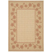 Courtyard Ivory and Rust 4' x 5'7" Sisal Weave Outdoor Area Rug