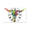 Longhorn Rainbow Skull Oversized Modern 3 Panels Wall Clock - 38" x 38" x 1"