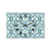 Embossed Teal Pattern V Large Mid-Century 3 Panels Wall Clock - 23" x 23" x 1"