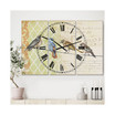 Birds Gathered On Wire Paris II Large Cottage 3 Panels Wall Clock - 23" x 23" x 1"