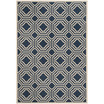 Courtyard Navy and Beige 6'7" x 9'6" Outdoor Area Rug