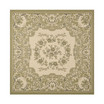 Courtyard Cream and Green 6'7" x 6'7" Sisal Weave Square Outdoor Area Rug