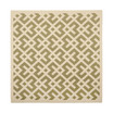 Courtyard Green and Bone 4' x 4' Square Outdoor Area Rug
