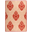 Courtyard Natural and Red 2'7" x 5' Sisal Weave Outdoor Area Rug