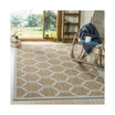 Courtyard Brown and Aqua 5'3" x 7'7" Outdoor Area Rug