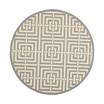 Courtyard Gray and Cream 6'7" x 6'7" Sisal Weave Round Outdoor Area Rug