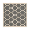 Courtyard Anthracite and Beige 6'7" x 6'7" Sisal Weave Square Outdoor Area Rug