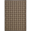 Courtyard Chocolate and Cream 6'7" x 9'6" Outdoor Area Rug