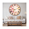 Floral Oversized Round Metal Wall Clock - 36 x 36