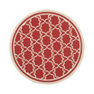 Courtyard Red and Bone 5'3" x 5'3" Round Outdoor Area Rug