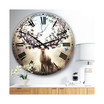 Deer with Blossoming Antlers Large Cottage Wall Clock - 36" x 28" x 1"