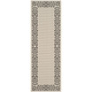 Courtyard Sand and Black 2'3" x 6'7" Runner Outdoor Area Rug