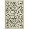 Courtyard Sand and Black 7'10" x 7'10" Round Outdoor Area Rug